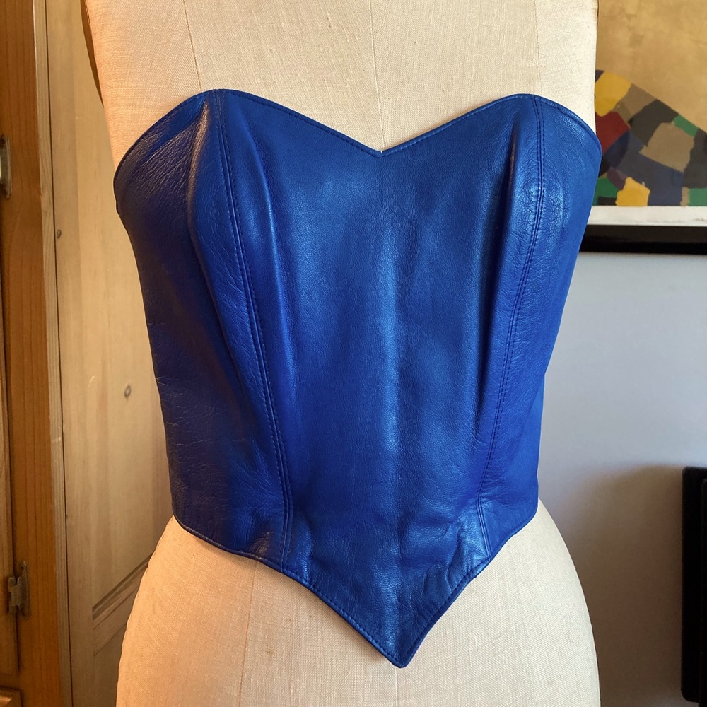 Blue Leather Bustier